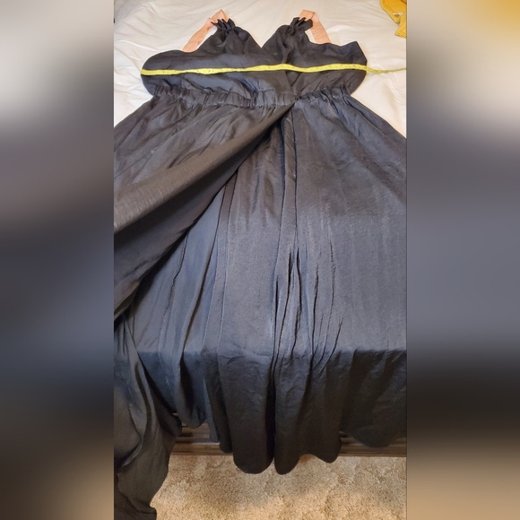 Banana Republic Black Wrap Maxi Dress Size 16 V-Neck Sleeveless NWOT - Picture 6 of 9